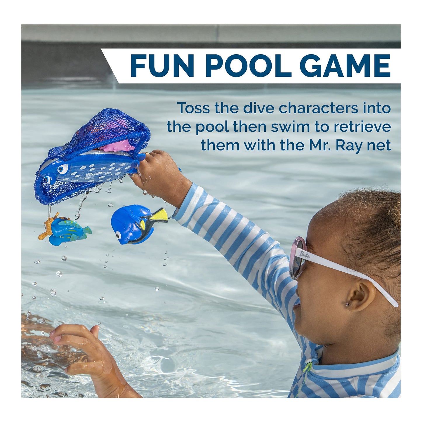 SwimWays Disney Finding Dory Mr. Ray's Dive and Catch Game, Bath Toys and Pool Party Supplies for Kids Ages 5 and Up