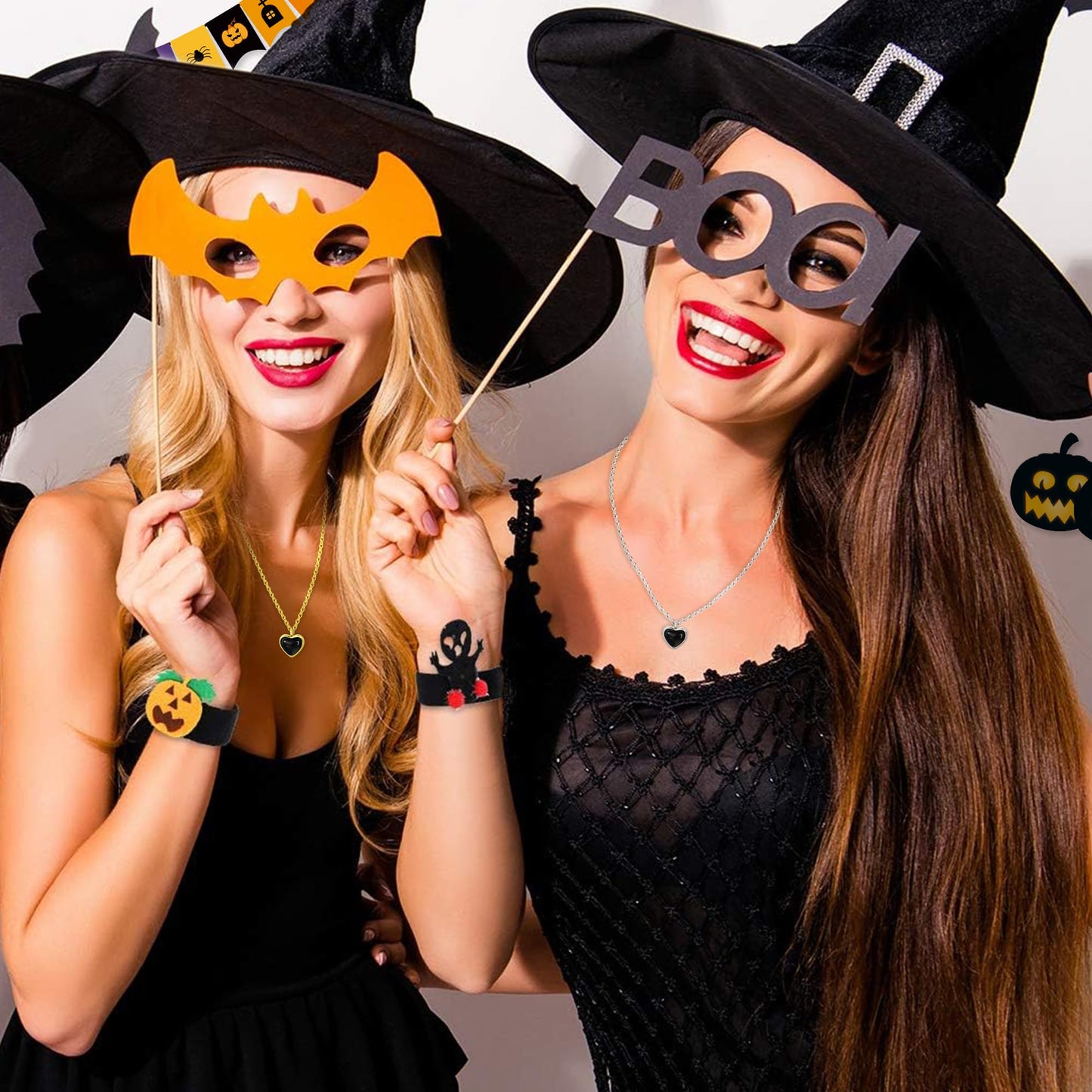 SmileBelle Black Heart Necklace for Women, Gothic Black Necklaces Black Tourmaline Necklace as Birthday Gifts for Her, Black Handmade Jewelry Silver Heart Pendant Necklace for Teen as Tendy Jewelry