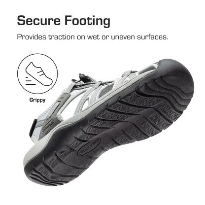 DREAM PAIRS Men's Sandals Hiking Water Sport Athletic Beach Outdoor Comfortable Casual Closed Toe Summer Sandal Shoes,Size 10.5,Light Grey,DMUMST2505