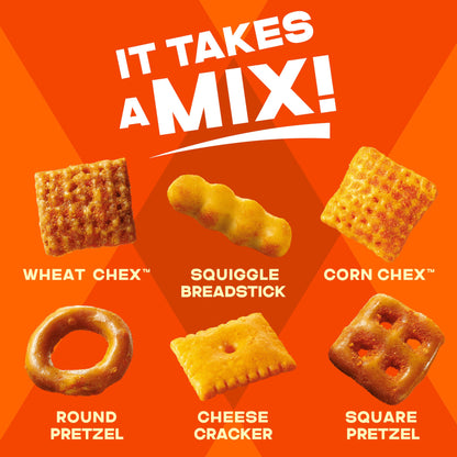Chex Mix Cheddar Snack Mix, Savory Snack Bag, Family Size, 13.5 oz