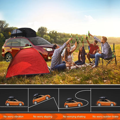 Sailnovo Car Rooftop Cargo Carrier Roof Bag, 20 Cubic feet Waterproof Roof Cargo Carrier fit car with/Without Luggage Rack - Vehicle Soft Shell Roof Cargo Box with Tie-Down Strap, Safety Hook