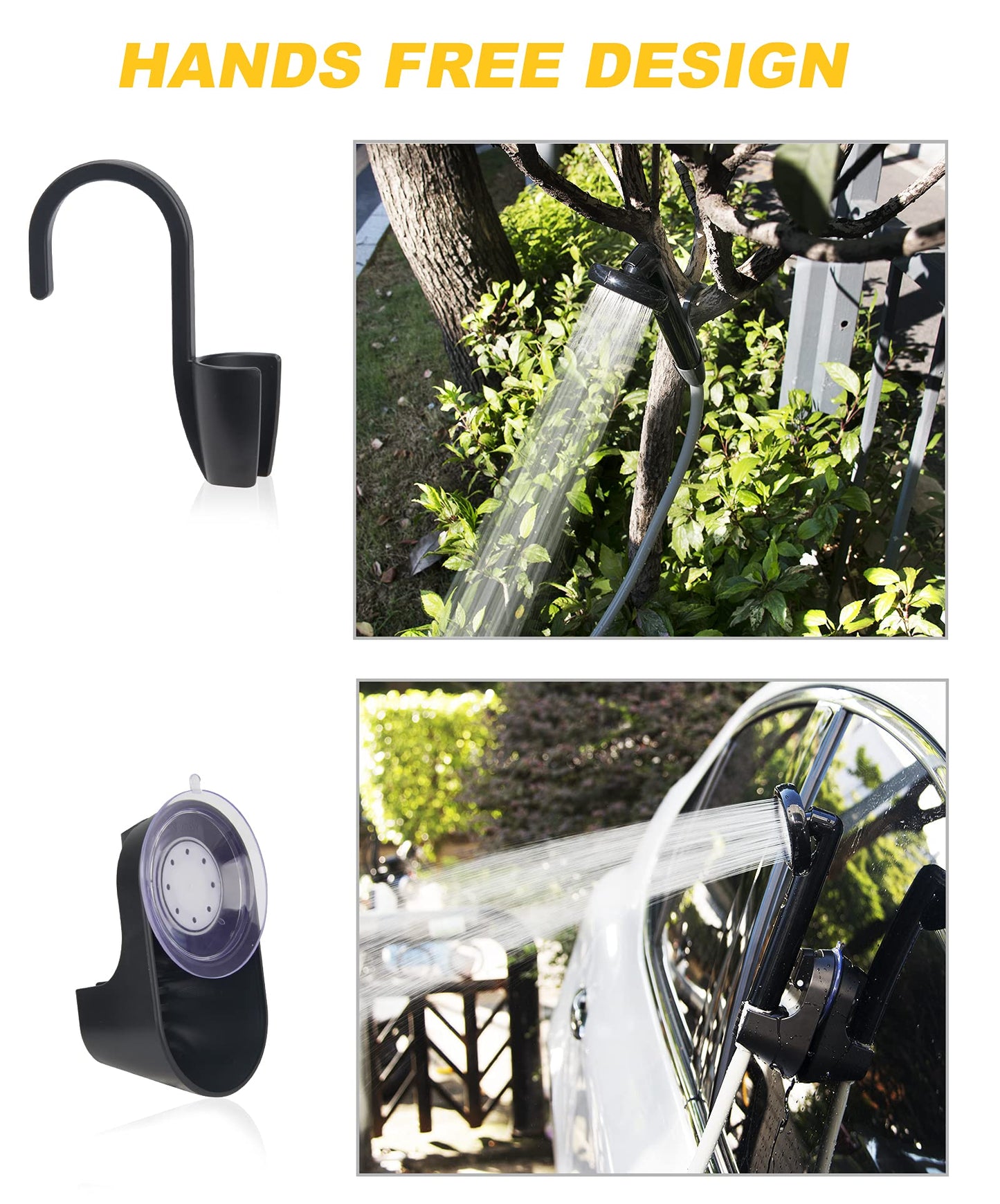 anngrowy Portable Shower for Camping - Battery Powered Compact Handheld Outdoor Rechargeable Showerhead Camp Shower Pump Electric Portable Shower Head for Pet Cleaning Beach Washing Hiking Traveling