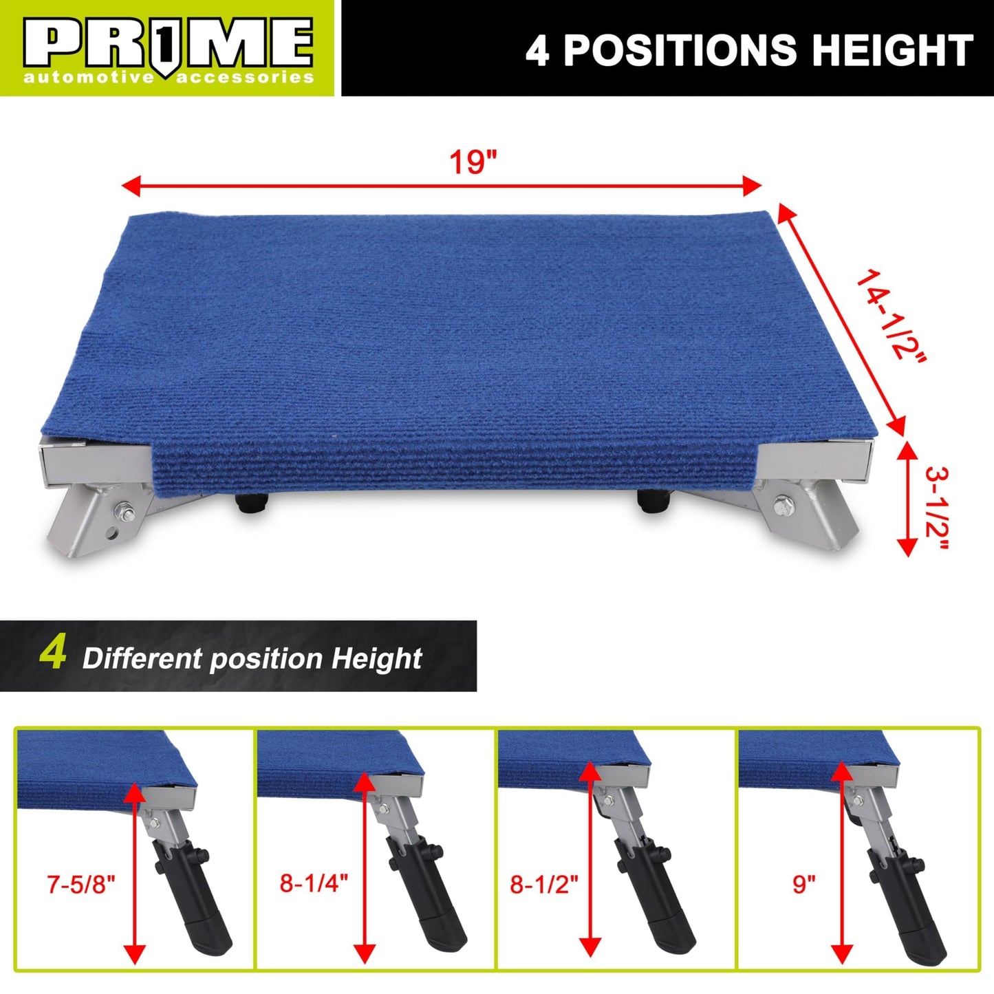 PR1ME Safety RV Steps, 19" x 14.5" Extra Large RV Step Stool with Glow, Camper Step Stool, Non-Slip Folding Step Stool and Ladder for RV, with 100% Polyester Step Rug RV Stair Cover, Up to 600lbs