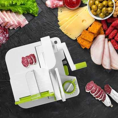 Starfrit Deli Slicer - Slices Meat, Cheese, Bread - 6.5" Stainless Steel Blade - Adjustable Thickness Knob - Nestable for Easy Storage | 2-in-1 Fruit and Vegetable