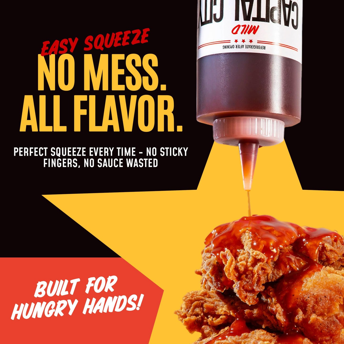 Capital City Mambo Sauce Sweet Hot & Mild Variety Pack, Washington DC Wing Sauces, Perfect Condiment for Wings Chicken Pork Beef Seafood Burgers Rice or Noodles, 12oz (2 Pack)