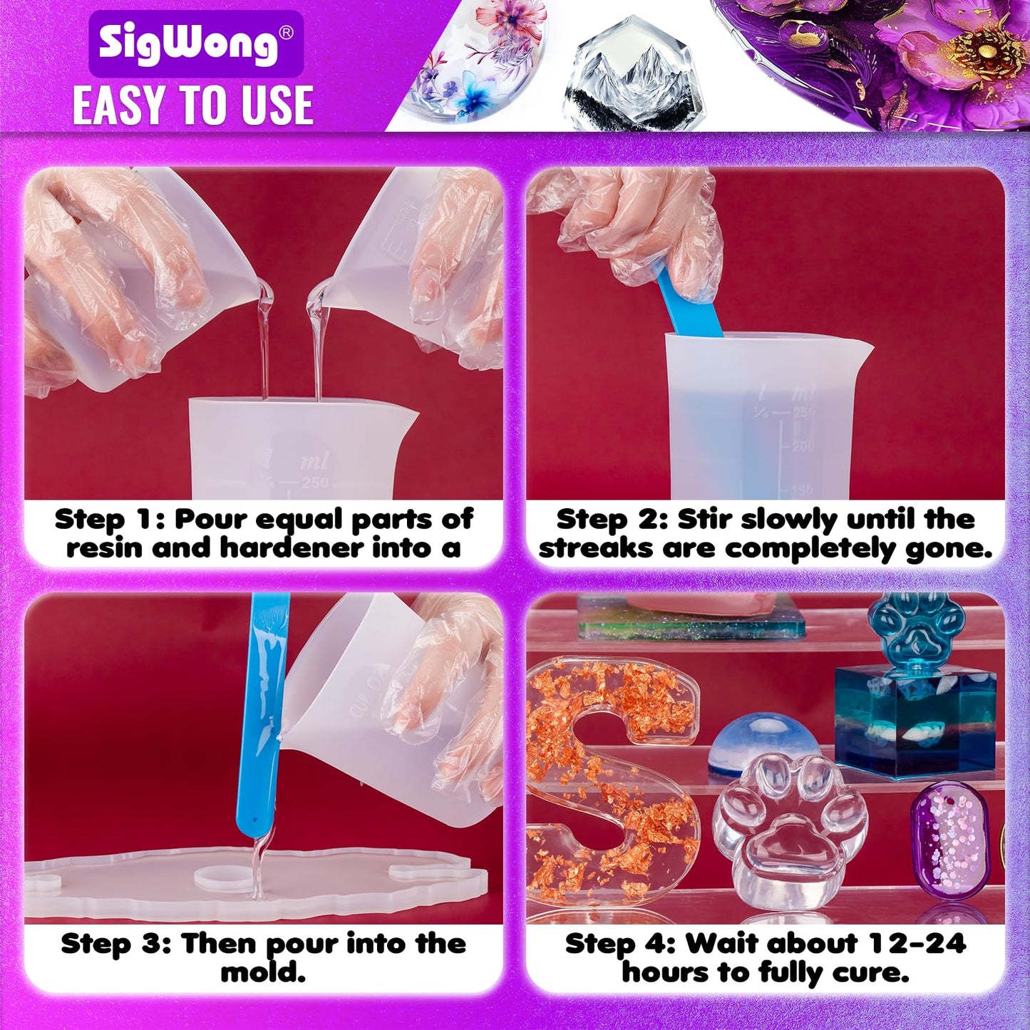 Epoxy Resin - 64OZ Newly Formulated Crystal Clear Coating Kit, No Yellowing No Bubble Easy Mix 1:1 Ratio, 2 Part Casting Resin for Art, Craft, Jewelry Making, River Tables