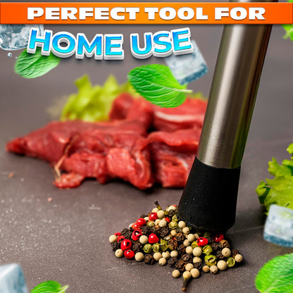 8 Inches Drink Muddler for Cocktails – Stainless Steel Muddler Tool with Textured Head, Lightweight Build – Fruit Smasher for Drinks, Mojitos, Avocado, Herbs, Spices & Ice Crushing Bar Tool for Mixing