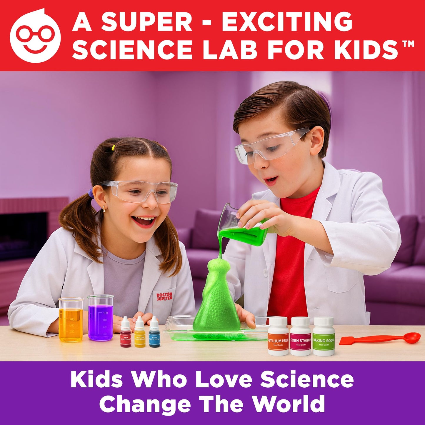 Doctor Jupiter My First Science Kit for Kids Ages 4-5-6-7-8 | Birthday Gift Ideas for 4+ Year Old Boys & Girls | Toy Stem Kit with 100+ Experiments | Learning & Educational Projects