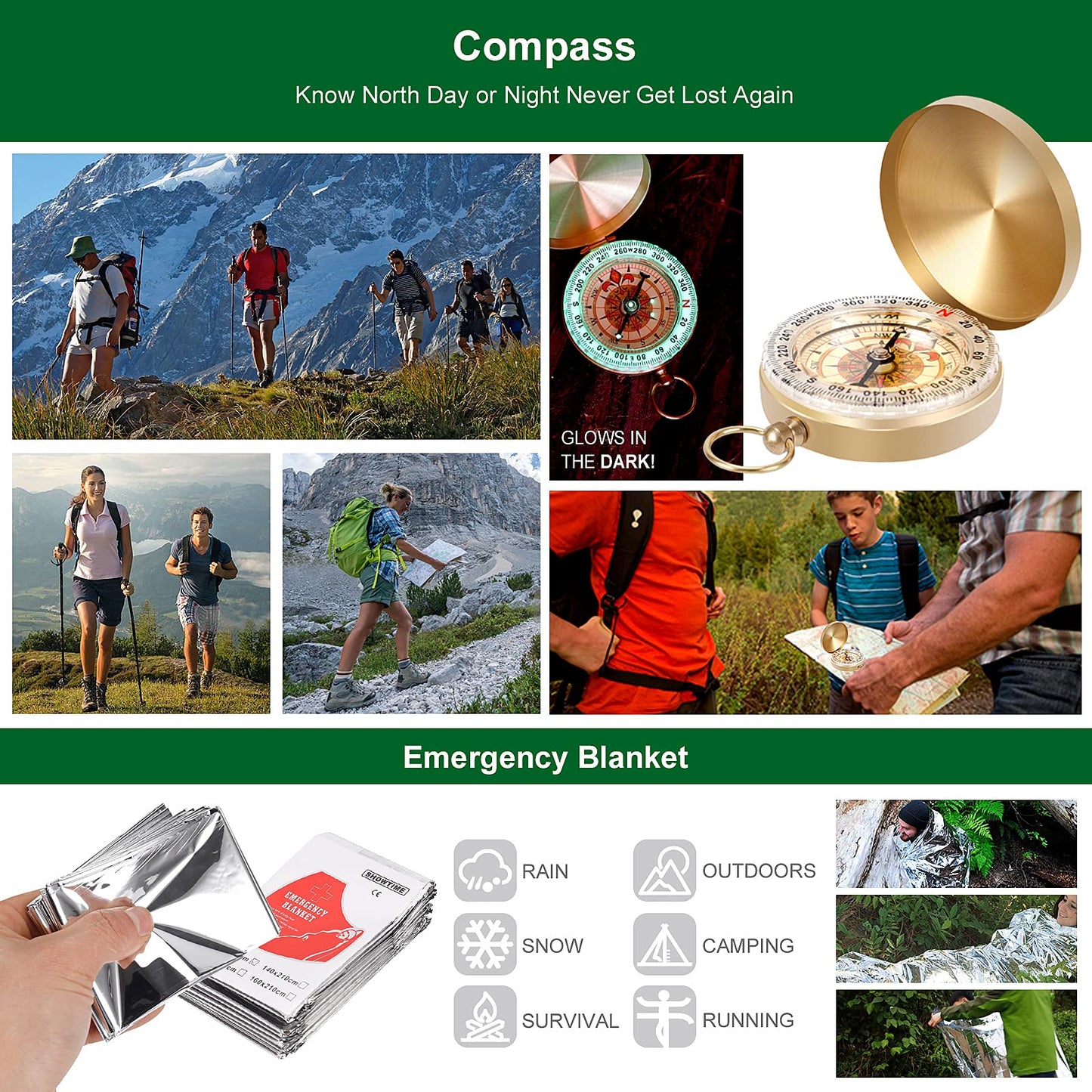 Gifts for Men Dad Husband Teenage Boy, Survival Kit 28 in 1, Survival Gear Tool Emergency Tactical Equipment Supplies Kits for Families Outdoors Camping Hiking Adventures