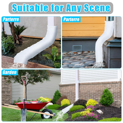WUBOECE 1 Pack Gutter Downspout Extensions for Draining Away Downspout Extender Downspout Diverter, Fits All Standard Downspouts (White, 11"x48")
