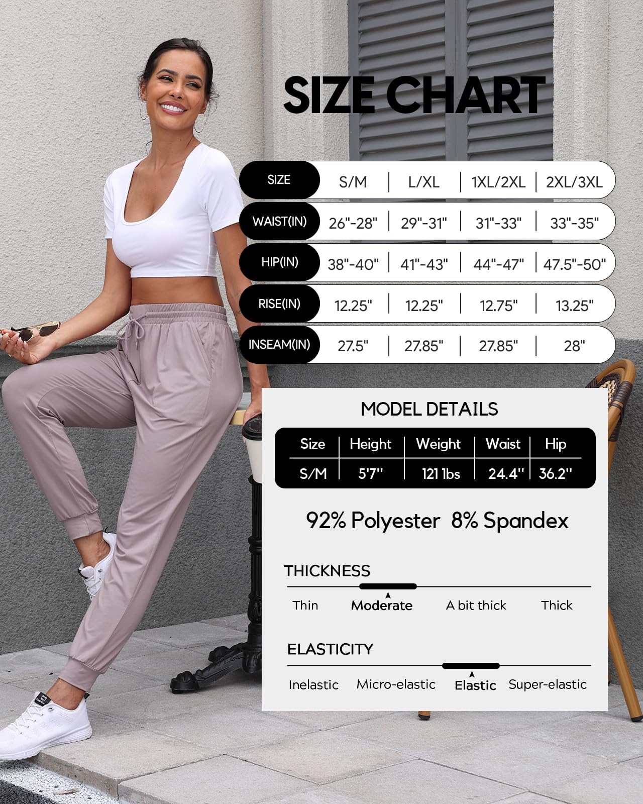 ZENEX 3 Pack Womens Joggers Women's Sweatpants with Pockets, for Running Yoga Workout Lounge(601-L/XL-B/LGR/LPU)