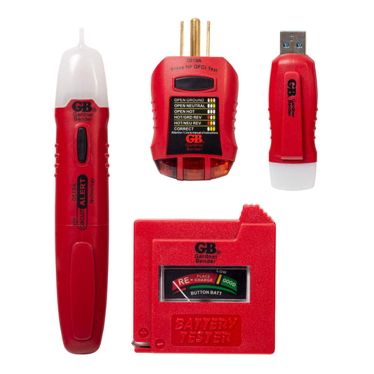 Gardner Bender Household Electrical Tester Kit; Battery, GFCI, Non-Contact Voltage, and USB Testers
