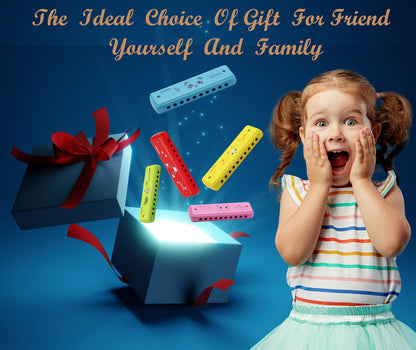 Crafteem Color Blues Harmonica, Key of C for Kids, Children, Toddler and Beginners,10 Hole 20 Tones Musical Instrument Toy Gift