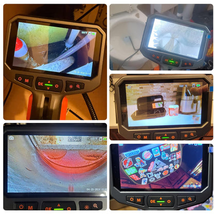 Teslong Two-Way Articulating Borescope with Light, Industrial Endoscope Inspection Camera with Articulated Probe, Flexible Mechanic Fiber Optic Snake Scope Cam for Wall Automotive Engine Inspect-5FT