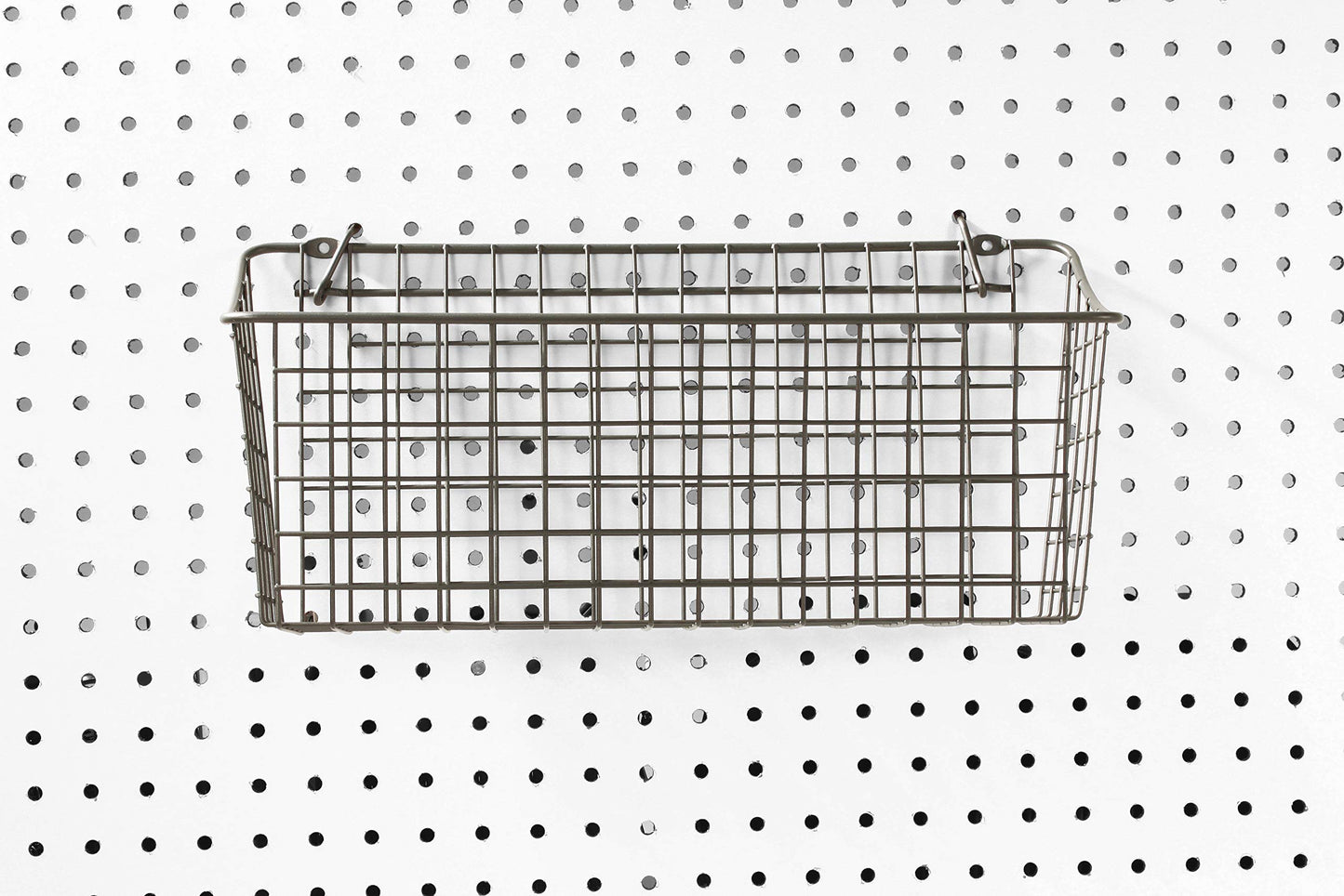 Spectrum Pegboard & Wall Mount Wire Basket Extra Large (Industrial Gray) - Storage & Organizer for Garage, Tools, Shed, Home, Work Bench, Crafts, & More