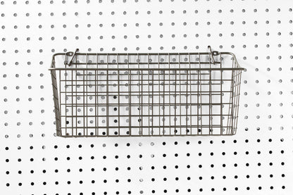 Spectrum Pegboard & Wall Mount Wire Basket Extra Large (Industrial Gray) - Storage & Organizer for Garage, Tools, Shed, Home, Work Bench, Crafts, & More