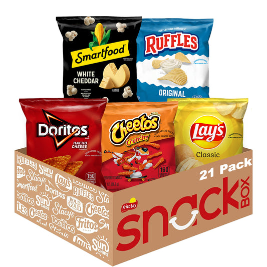 Frito-Lay Classic Mix Variety Pack, Single Serve Snack Bags (Pack of 21)