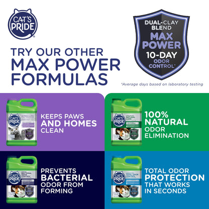 Cat's Pride Max Power: UltraClean Low Tracking Multi-Cat Clumping Litter - Keeps Paws & Home Clean - Up to 10 Days of Powerful Odor Control - 99% Dust Free - Fresh Scent, 15 Pounds