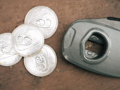 Draft Top Lift Universal Topless Can Opener - Smooth Edge Aluminum Can Lid Remover For Beer, Cocktails, & Soda - Ideal For Tailgating & Garnishes, As Seen On Shark Tank, Made In The USA, Black & Grey