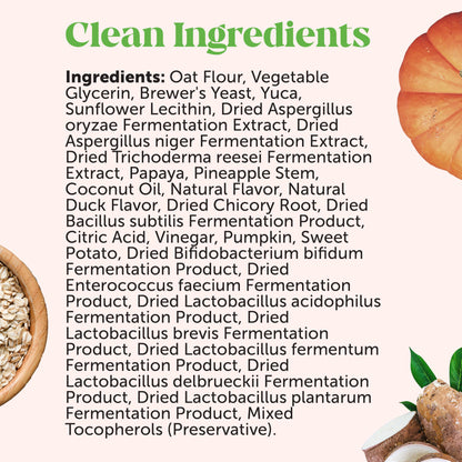 Probiotics for Dogs for Occasional Diarrhea & Bowel Support, Digestive Enzymes with Prebiotics for Gut Health for Dogs, Immunity Health & Itch Relief (Duck 90 ct)