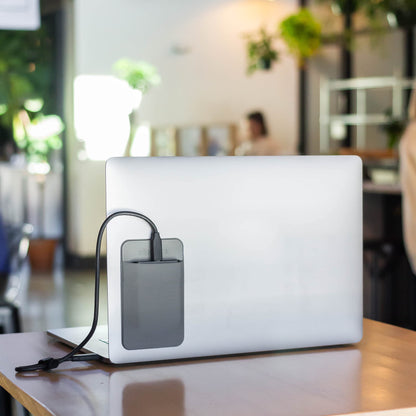 Slipdrive - Portable Hard Drive Sleeve for Laptop - SSD Solid State Drive - Reusable Adhesive - 5” x 3.2” Stick on External Hard Drive Carrying Case - Travel Pocket Pouch (Small, Gray)