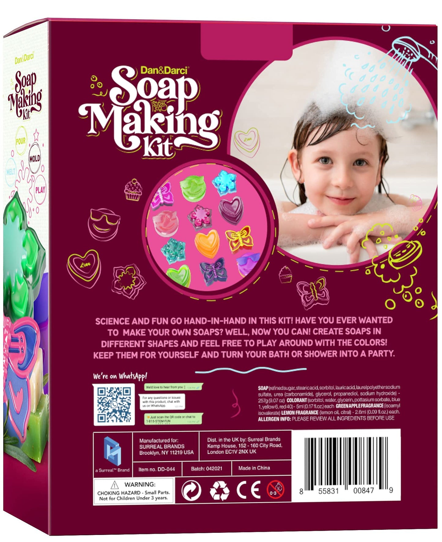 Dan&Darci Soap Making Kit for Kids - Crafts Science Toys - Birthday Gifts for Girls and Boys Age 6-12 Years Girl DIY Kits - Best Educational Craft Activity Gift for 6-12 Year Old Kid
