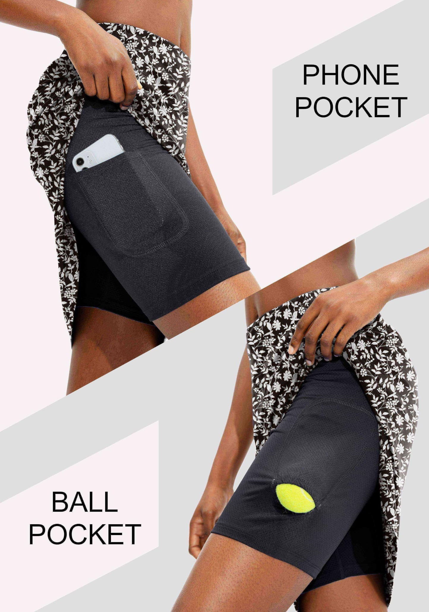 Viodia Women's 20" Knee Length Skorts Skirts Athletic Tennis Golf Skirt for Women Modest Sports Casual Summer Skirt with 5 Pockets