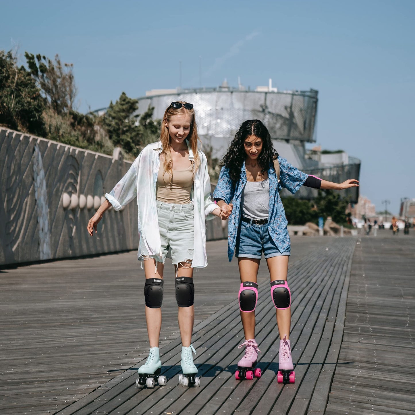 Adult Knee Pads Elbow Pads Wrist Guards for Adult Kids 6 in 1 Protective Gear Set for Skateboarding Biking Roller Skating Cycling Outdoor Sports Black L