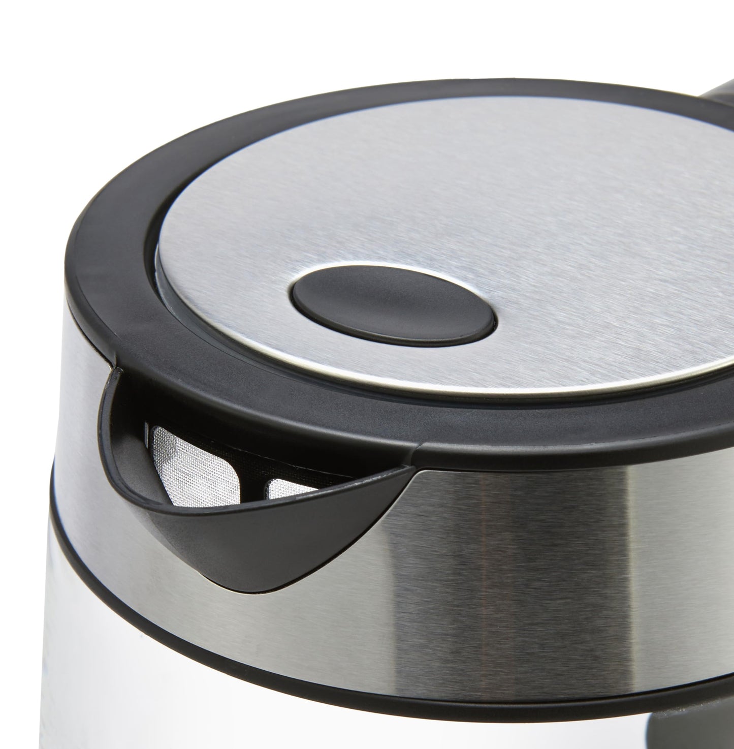 Amazon Basics Electric Kettle with Glass Carafe for Tea and Coffee, BPA-Free, Fast Boiling, Auto Shut-Off, 1.8 Quarts, 1500W, Black and Silver