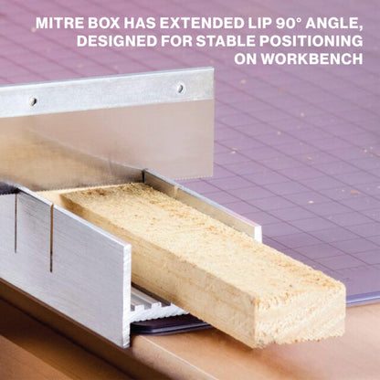 Excel Blades 6-Inch Metal Mitre Box Set – Aluminum & Steel Precision Cutting Tool with K5 Handle & Razor Pull Saw for Wood, Plastic & Soft Metals – 45° & 90° Cutting Angles, Made in USA