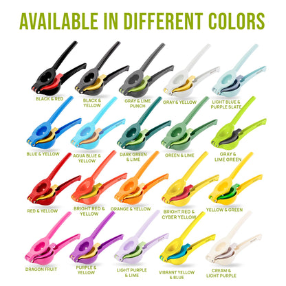 Zulay Kitchen Metal 2-in-1 Lemon Squeezer - Sturdy Max Extraction Hand Juicer Lemon Squeezer Gets Every Last Drop - Easy to Clean Manual Citrus Juicer - Easy-Use Lemon Juicer Squeezer - Yellow/Green