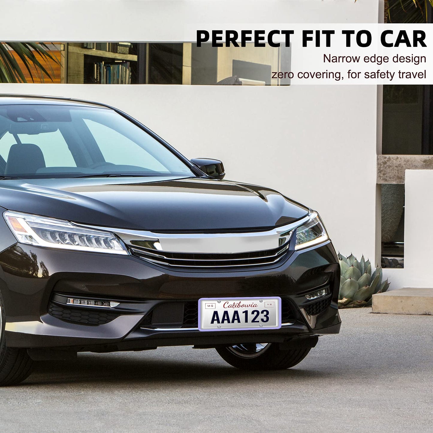 QiqaMole 2 Pack Silicone Frame Front Back License Plate Cover/ Bracket Holder Rust-Proof, Rattle-Proof, Weather-Proof, for US CA Standard Cars (Light Green)