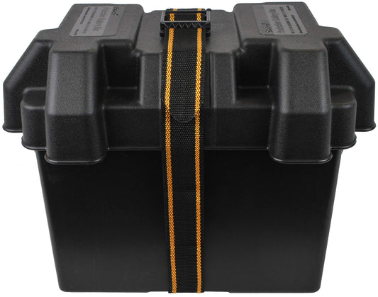 attwood 9069-1 Standard Acid-Resistant Series 24 Non-Vented Marine Boat Battery Box, Black, One Size