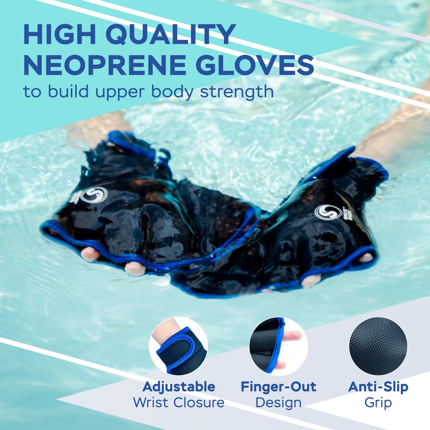 Sunlite Sports Water Workout Combo Set, High Density Water Weights for Pool Exercise, Swim Belt, Aerobics Equipment, Aqua Jogger Belt, Pool Fitness, Aqua Therapy & Exercise