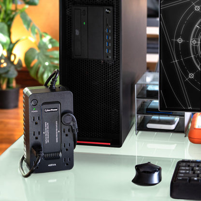 CyberPower ST425 Standby UPS System, 425VA/260W, 8 Outlets, Compact, Black