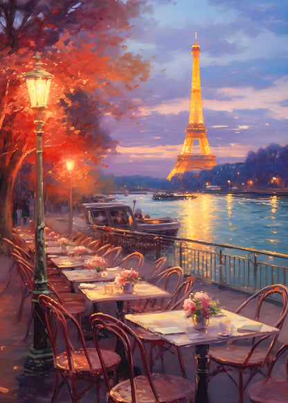 1000 Piece Puzzle for Adults, Paris Riverside Jigsaw Puzzles 1000 Pieces, London Puzzles 1000 Pcs Paris Night View Landscape Oil Painting Puzzle 1000 Pieces for Adults Teens Seniors Gift