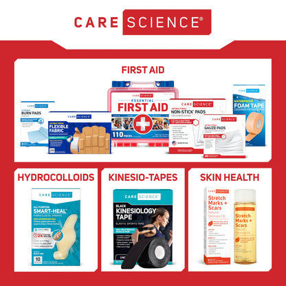 Care Science First Aid Kit, 110 Pieces | Professional Use for Travel, Work, School, Home, Car, Emergency, Survival, Camping, Hiking, and More