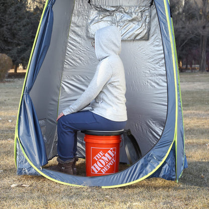 TRIPTIPS Bucket Toilet Seat with Soft Cushion, 270°Rotatable Lid,XL Portable, Luggable Loo Camping Toilet Seat for Adults and Kids, 5 Gallon