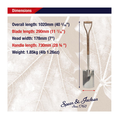 Spear & Jackson 4450DS Traditional Stainless Steel Digging Spade