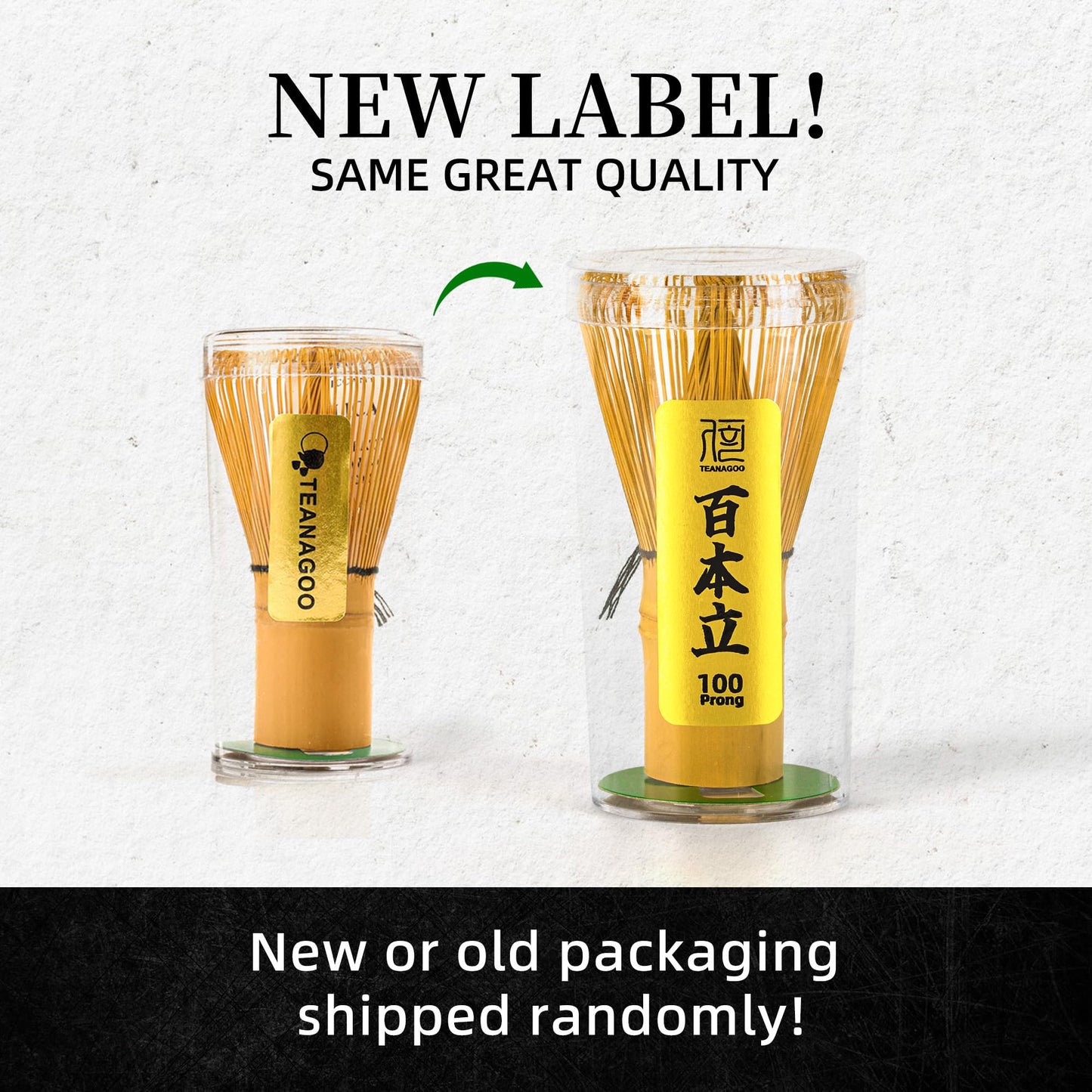 TEANAGOO Matcha Whisk Set, Bamboo Matcha Whisk (Chasen), 4 Pcs Traditional Starter Matcha Set, Scoop (Chashaku) Tea Spoon Whisk Holder, Matcha Accessory, Bamboo Whisk For Matcha Tea (100prongs)