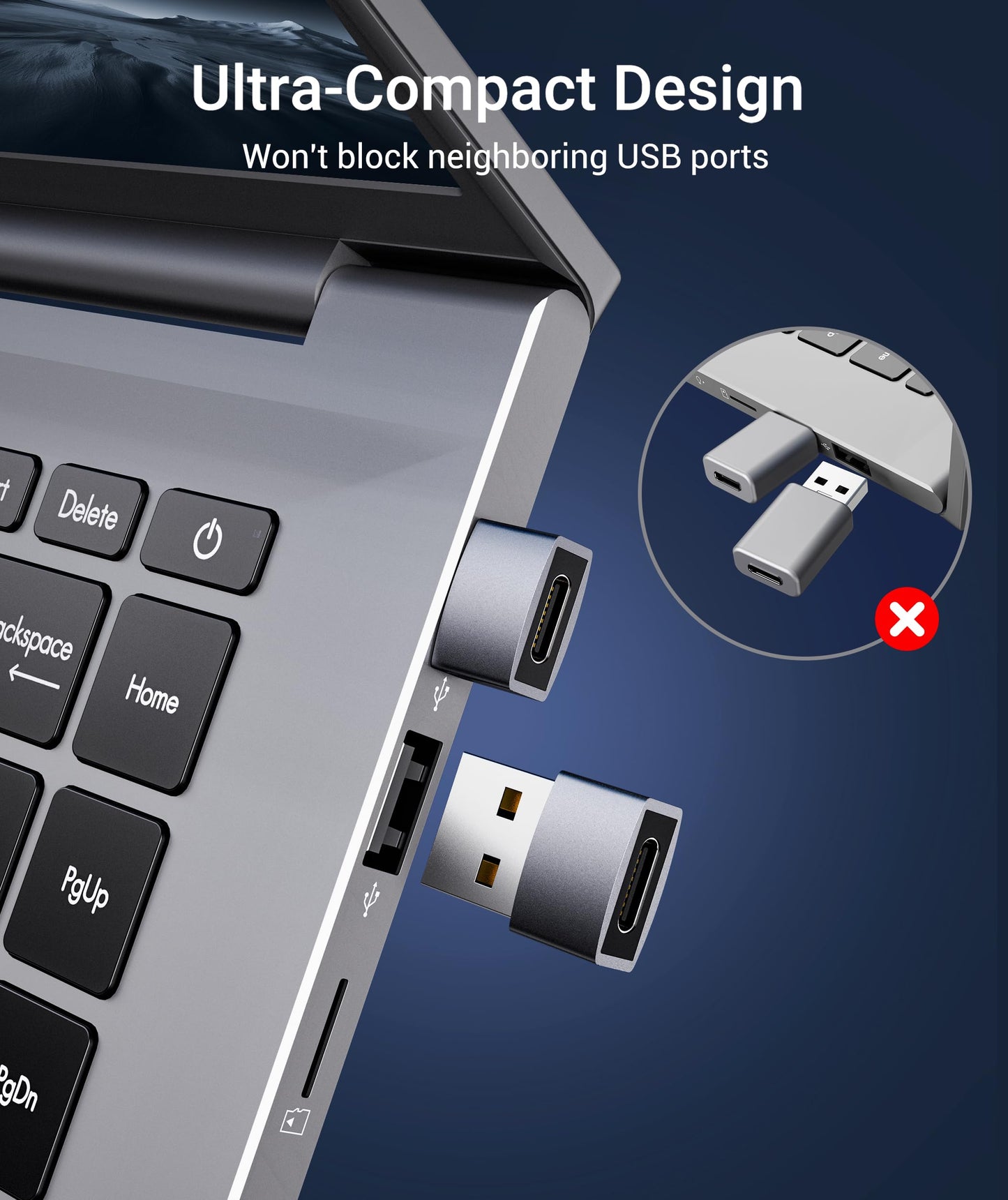 Syntech USB C Female to USB Male Adapter Pack of 3 [Travel Must Haves, Aluminum] USB C to USB Adapter, Type C Charger Cable Power Converter Compatible with iPhone 15 Apple Watch AirPods CarPlay, etc.