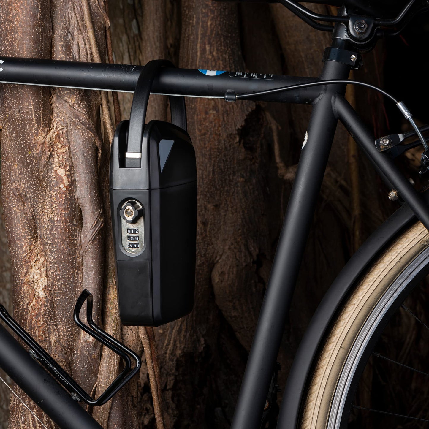 SAFEGO Portable Indoor/Outdoor Lock Box Safe with Key and Combination Access (Compact, Black)