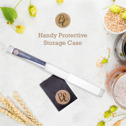 Brewer's Elite Hydrometer - for Home Brew Beer, Wine, Mead and Kombucha - Deluxe Triple Scale Set, Hardcase and Cloth - Specific Gravity ABV Tester