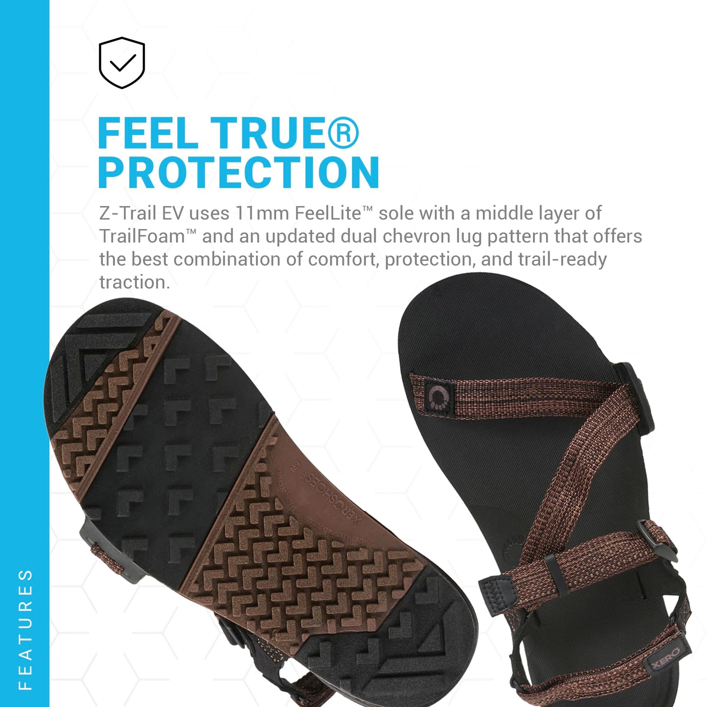 Xero Shoes Men's Z-Trail EV Barefoot Hiking Sandals, Multi-Brown, 12