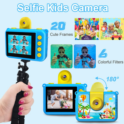 GKTZ Kids Camera - Waterproof Underwater Camera for Kids, Christmas Birthday Gifts for Boys Age 3-12, 1080P HD Children Digital Action Camera, Pool Toys for Kids Age 4-12