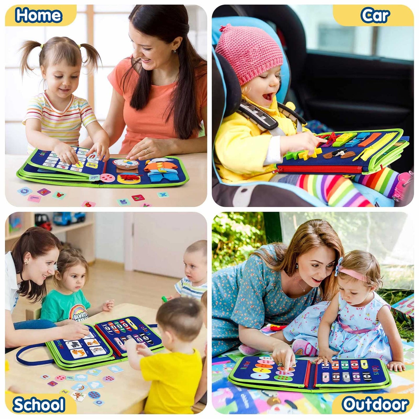 Winblo Toddler Busy Board - Montessori Toys for Toddler Boy Birthday Gift, Educational Learning Sensory Busy Book for Toddler Boys, Toddlers Activities Travel Toys for Airplane Car