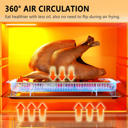 Air Fryer Basket, OPENICE 2 Set Air Fryer Pan and Crisper Tray for Oven, Non-stick Oven Air Fryer Basket for Baking and Crispy Foods - Large & Medium