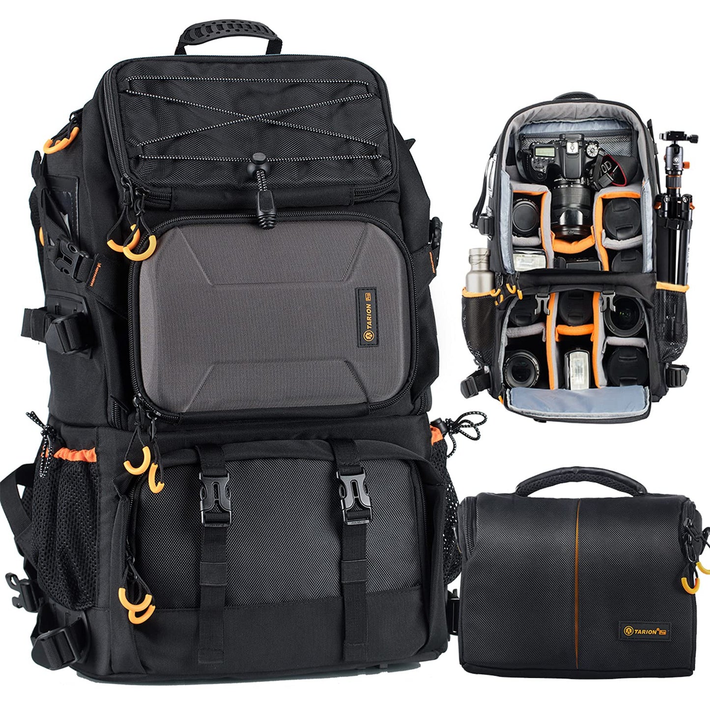 TARION Large Waterproof Camera Backpack - 2 in 1 Professional Camera Bags for Photographers with 15.6" Laptop Compartment & Raincover & Tripod Holder (PB01)