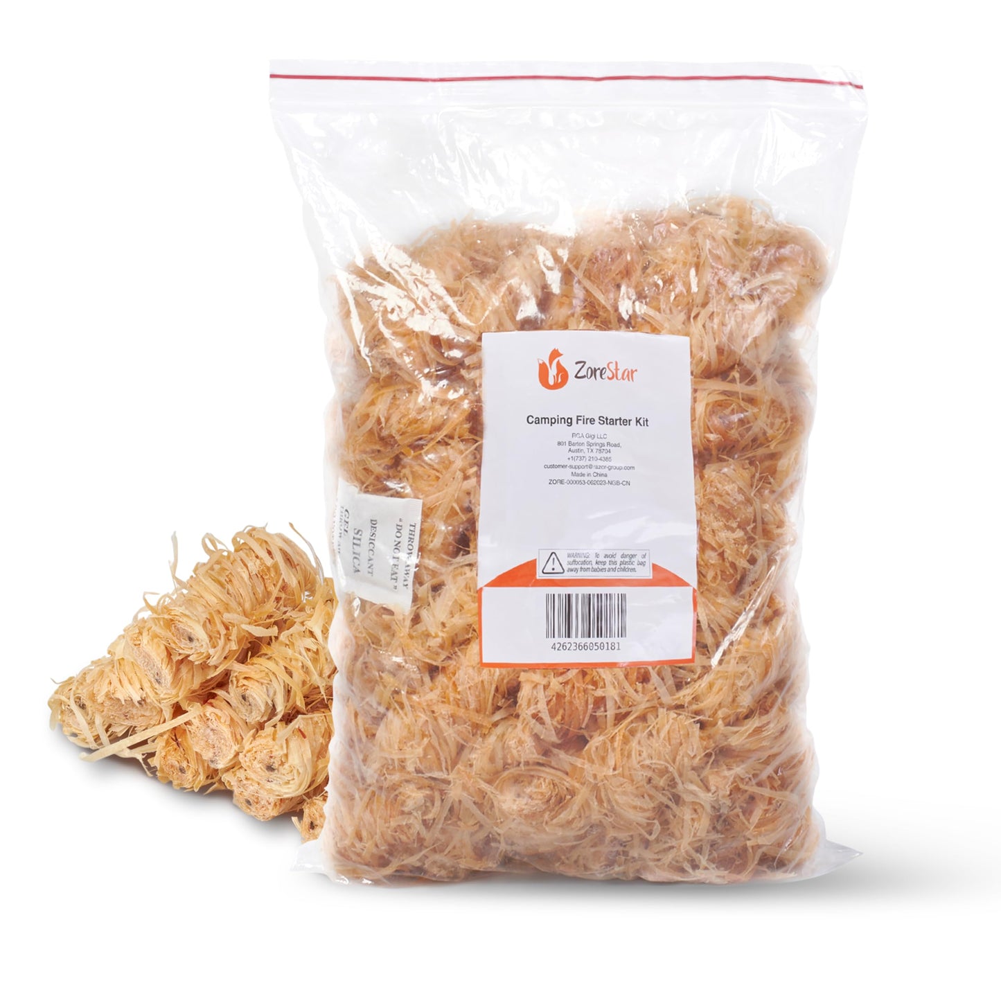 Zorestar Fire Starters for Woodstoves - XXL Pack of 100 Charcoal and Wood Fire Starters for Quick Ignition - Ideal for Campfires, Fireplaces, Grills, Fire Pits - Reliable Outdoor Fire Starter Kit