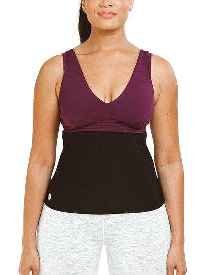 Sweat Shaper Waist Trimmer for Women, Waist Trainer Sauna Belt, Neoprene-Free Waist Cincher, Sauna Slimming Belt (Black, Medium)